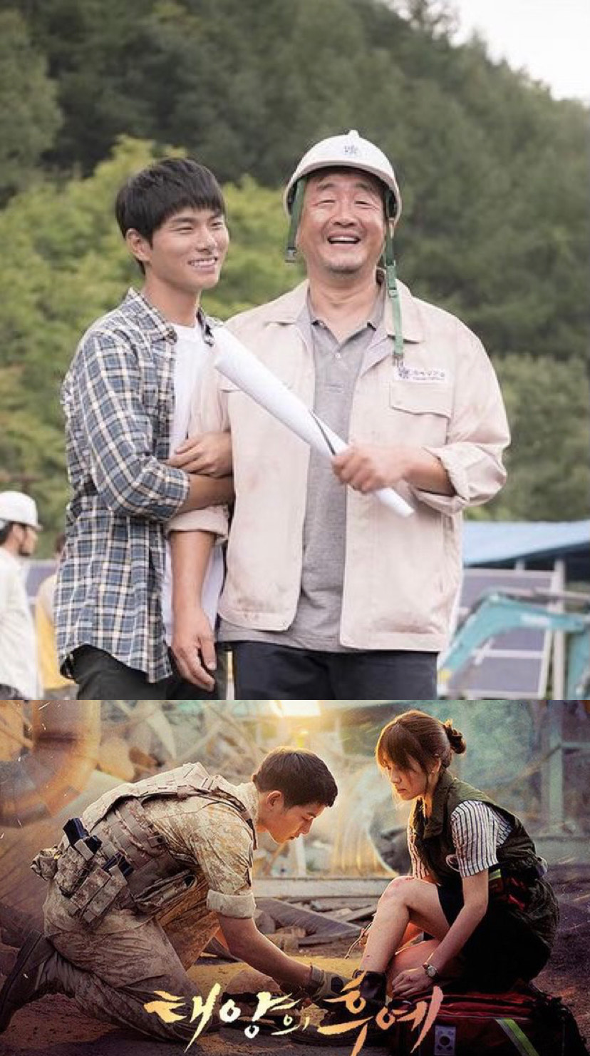 南文哲(上圖右)曾演過《太陽的後裔》裡「高班長」一角。 圖：翻攝自IG