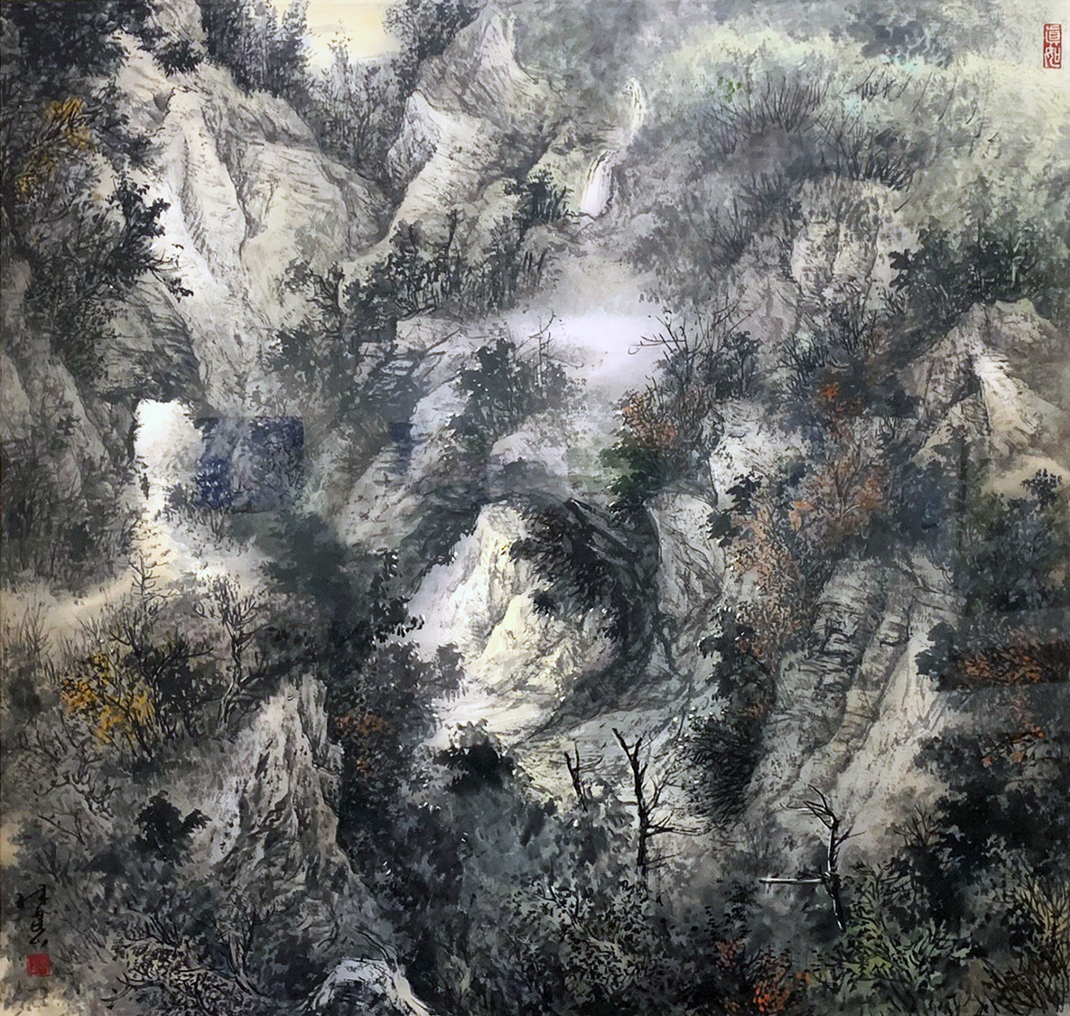 圖為《山形步步移》，同時也是此次藝術家林昆山「看山」個展的核心理念。 圖：新北市文化局提供
