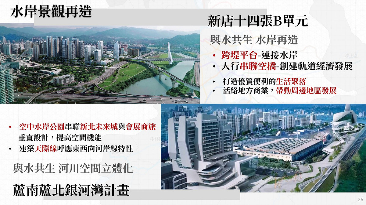 水岸景觀再造。 圖：新北市城鄉局提供