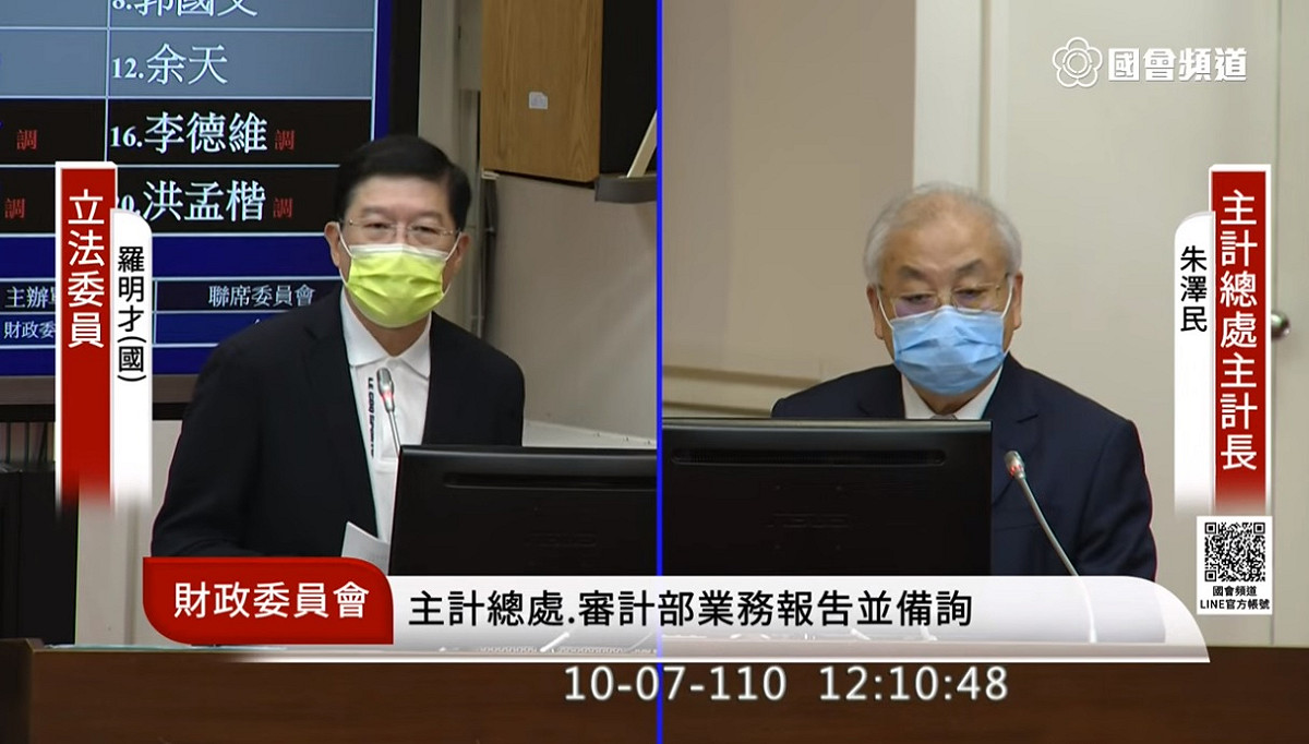 國民黨立委羅明才在問及主計處長朱澤民是否知道現在一碗蚵仔麵線要多少錢？朱澤民回答20元。 圖：國會頻道