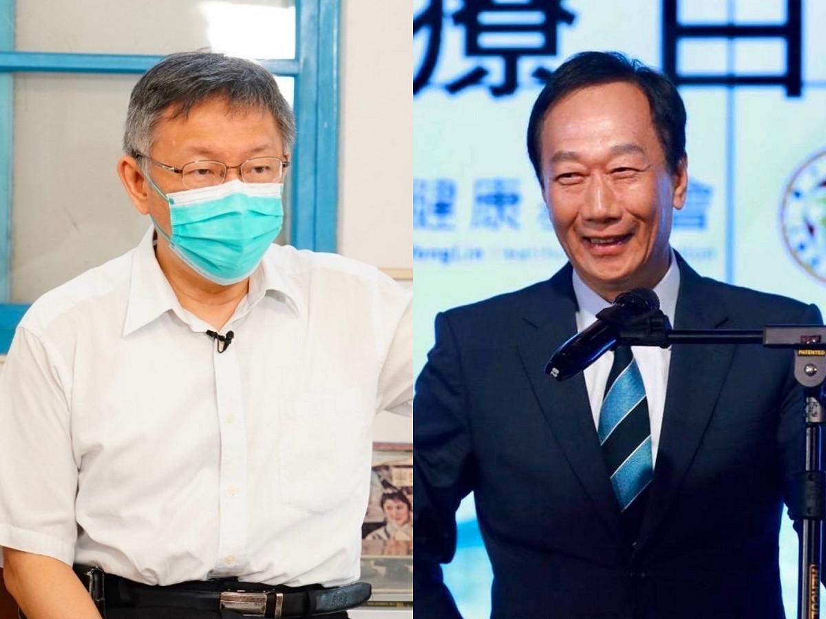 蔡壁如先前指出，鴻海創辦人郭台銘（左）跟民眾黨主席柯文哲（右）極有可能在2024合作參加總統大選。(資料照片) 圖：翻攝自郭台銘臉書/台北市政府提供（新頭殼合成）