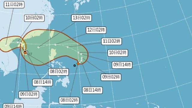 獅子山颱風直直撲向香港。 圖 : 翻攝自中央氣象局
