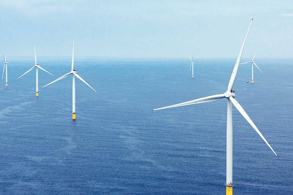 颱風凱米襲台，風力發電在強勁風速加持下發電量大增。 圖：取自雲林離岸風場官網（資料照）