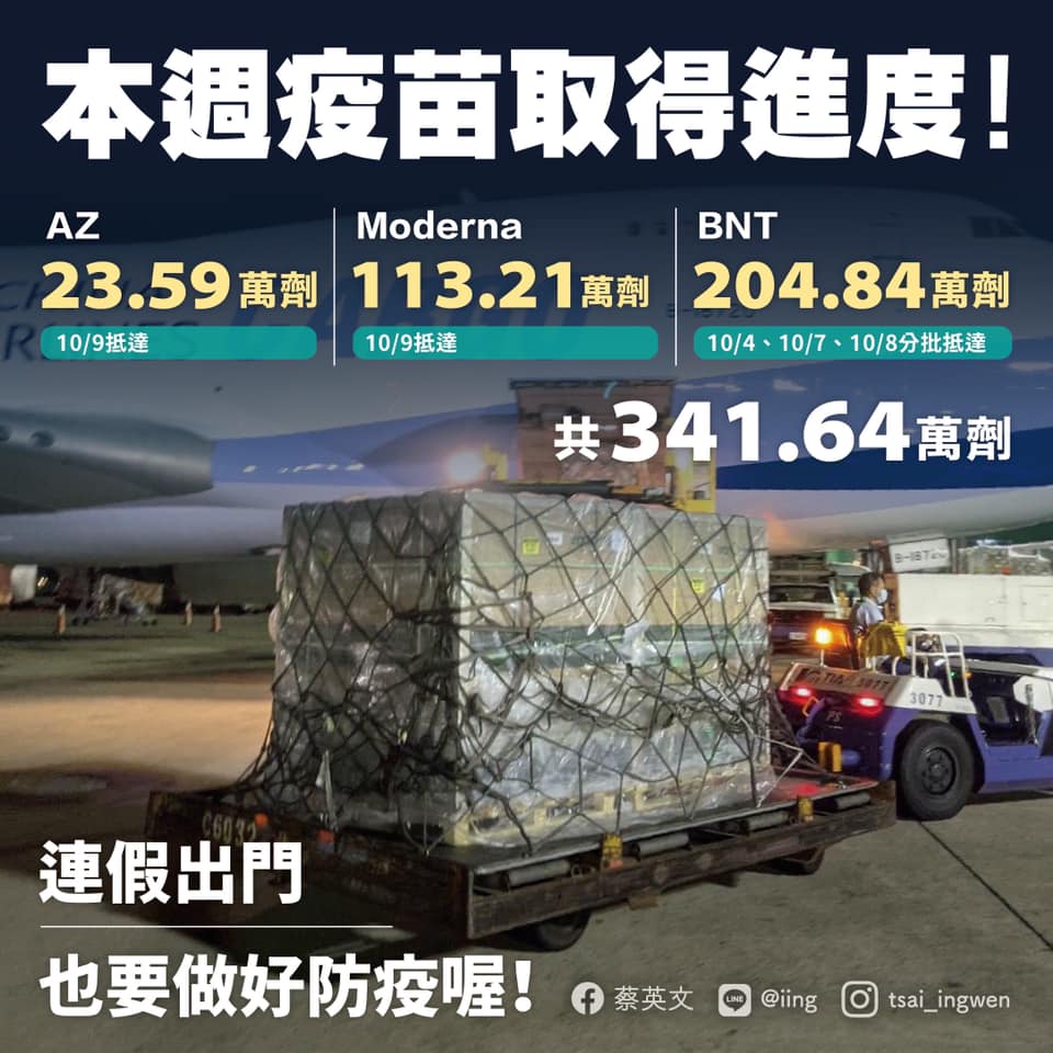 總統蔡英文謝謝立陶宛捐贈疫苗。 圖：翻攝自蔡英文 Tsai Ing-wen臉書