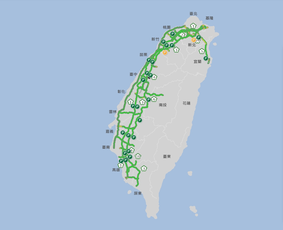 上午八時國道交通大致順暢。 圖/高公局