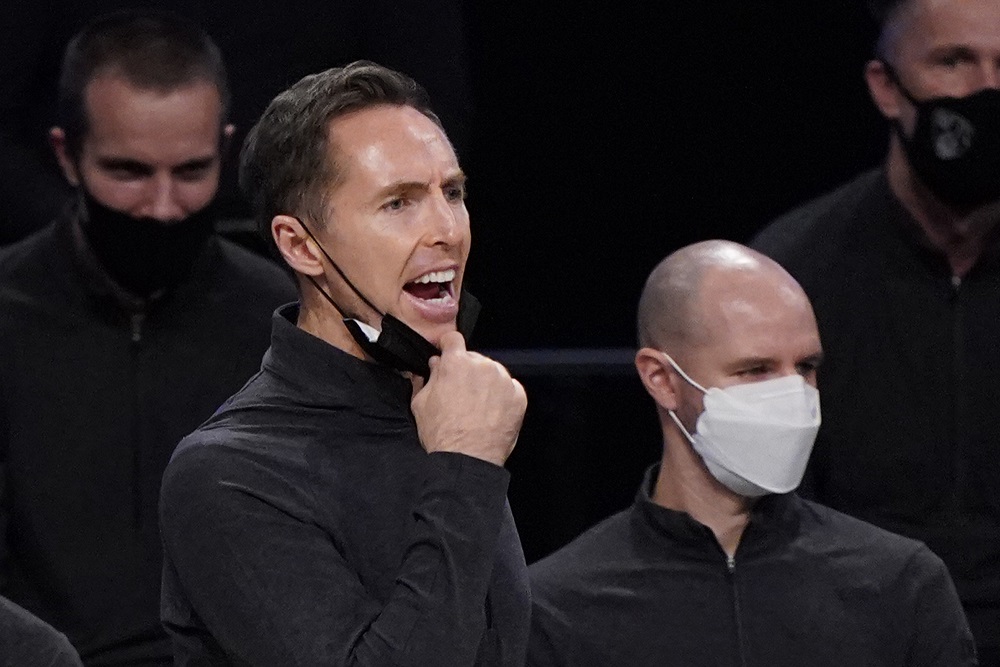 籃網總教練Steve Nash。 圖／美聯社／達志影像
