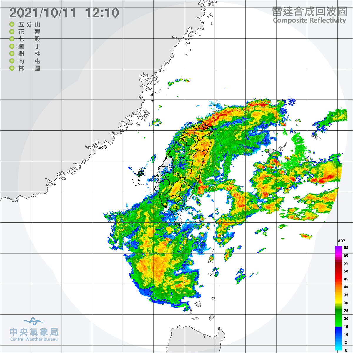今日新北市、宜蘭縣、花蓮縣雨勢會最為明顯。 圖：中央氣象局提供