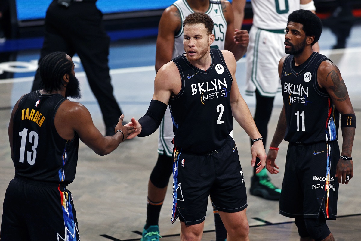 Blake Griffin力挺籃網隊友Kyrie Irving。 圖／美聯社／達志影像
