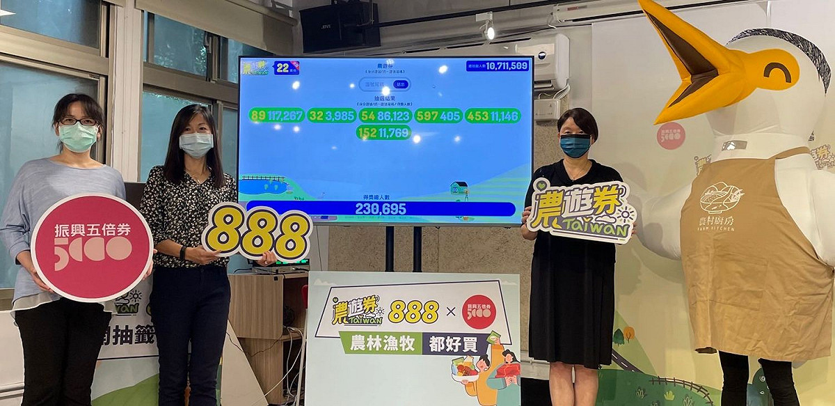 農委會今日抽出首波農遊券中獎號碼。 圖：農委會／提供