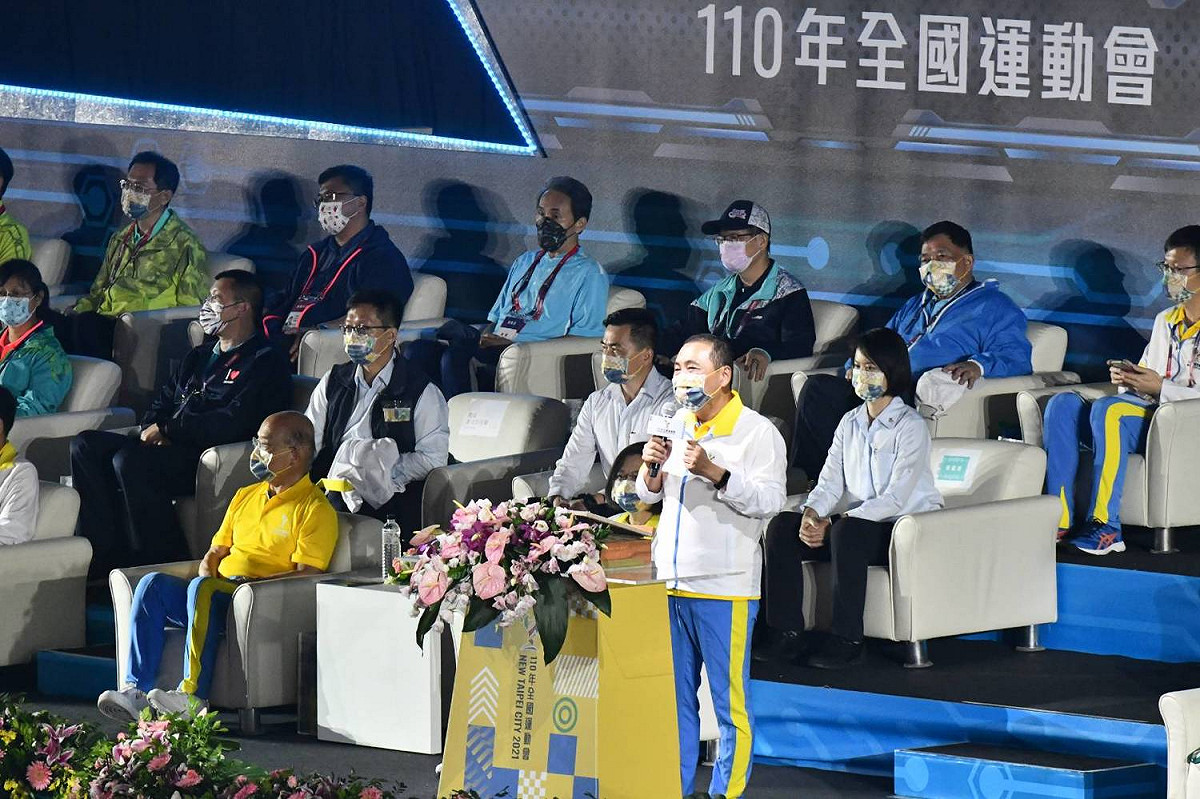 110年全國運動會開幕，侯友宜歡迎全國運動好手到新北作客。 圖：新北市新聞局提供