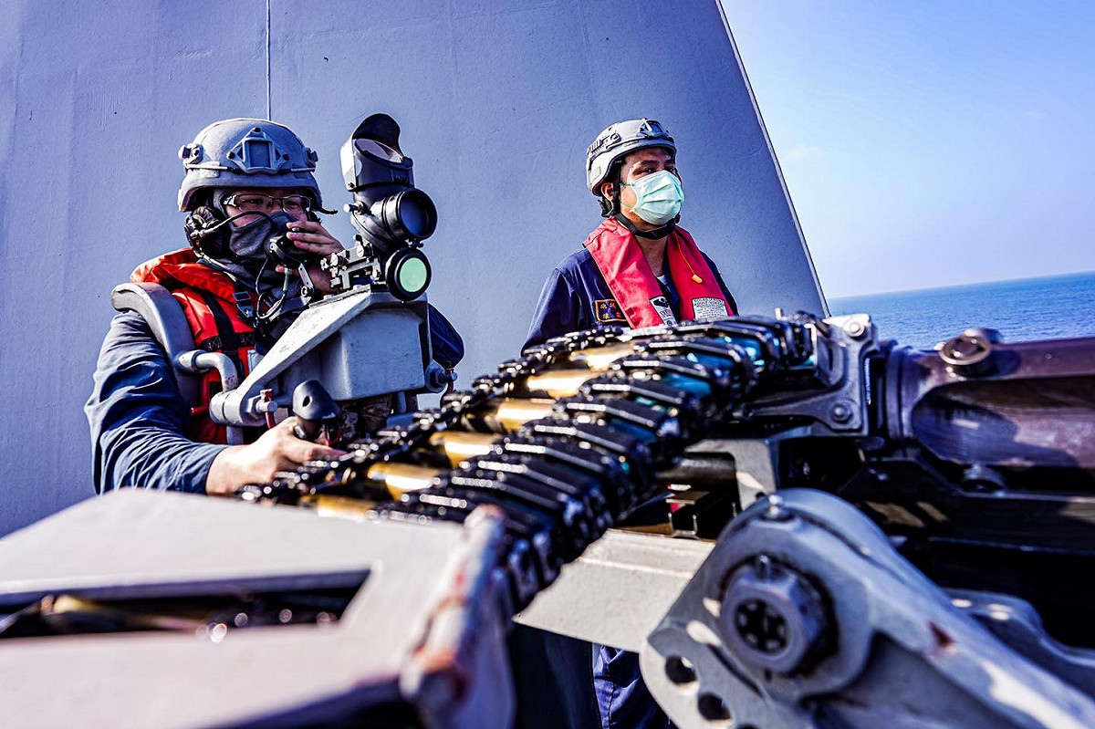 T-75機砲實彈射擊。 圖：翻攝中華民國海軍臉書