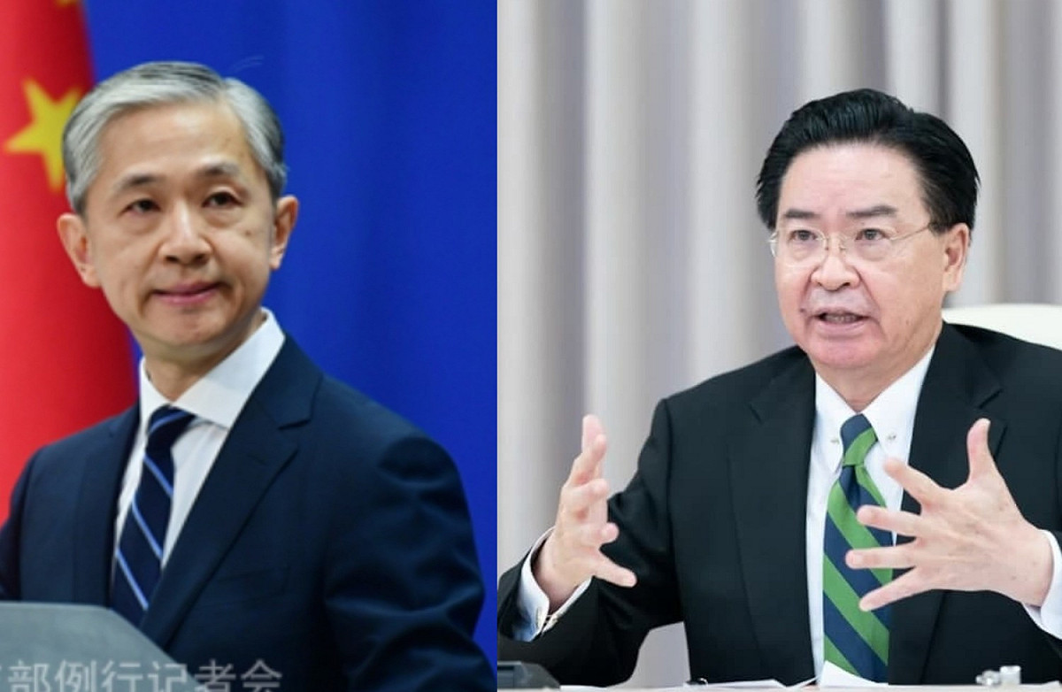 中國外交部發言人汪文斌(左)。中華民國外交部長吳釗燮(右)。 圖：新頭殼合成