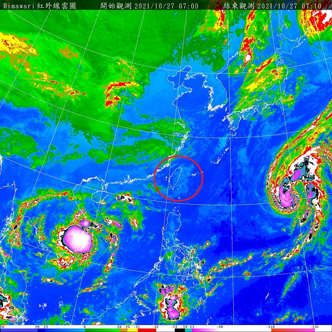 氣象局指出，今、明2天受到東北風影響，除了北部、東北部早晚稍涼外，今天白天桃園至雲林，以及東南部，都易有較強陣風。 圖：中央氣象局/提供