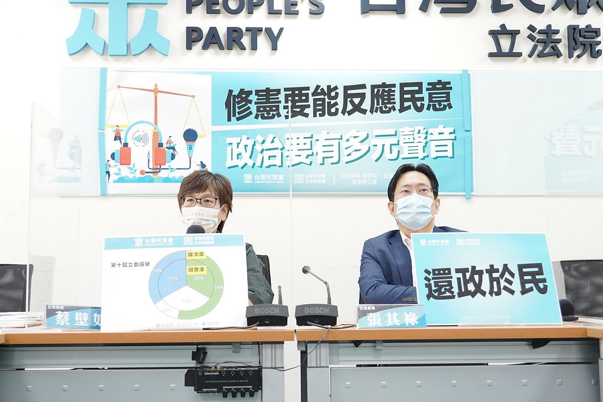 民眾黨立委張其祿（右）、蔡壁如（左）。 圖：民眾黨團 / 提供