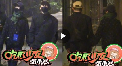 周迅被拍到與卓越手牽手一起回飯店。 圖：翻攝自微博