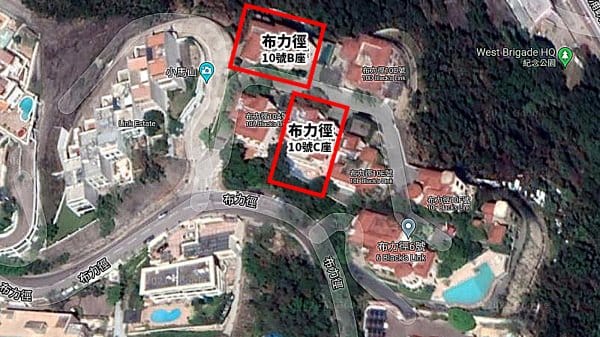 恒大集團創辦人許家印在香港的兩處豪宅。 圖 : 翻攝自谷歌地圖