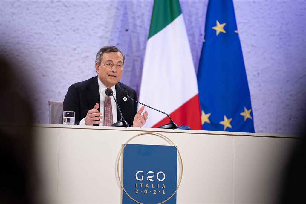 G20羅馬峰會10月31日落幕，義大利政府在會議期間首度向中國公開關切台灣海峽緊張情勢。 圖：取自twitter.com/Palazzo_Chigi