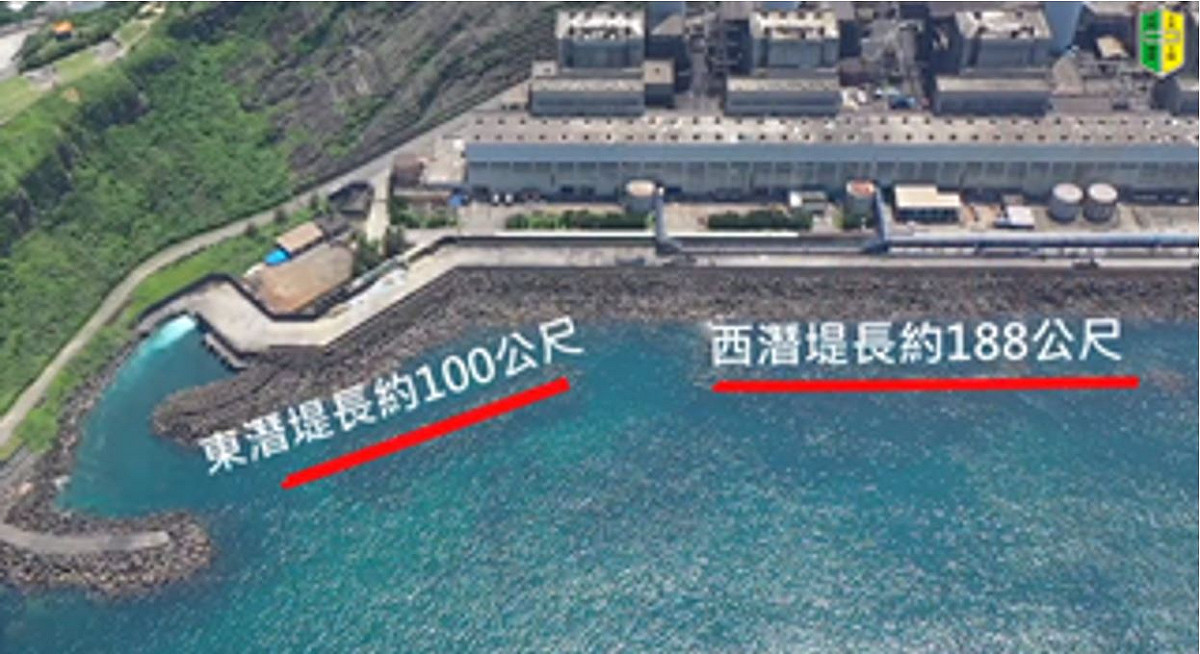 台電表示，協和電廠鄰近海域現有珊瑚最多的潛堤區覆蓋率約16.43%，未來透過珊瑚人為復育及人工生態海堤，長期努力創造友善珊瑚環境(圖為協和電廠人工潛堤位置與現況圖)。