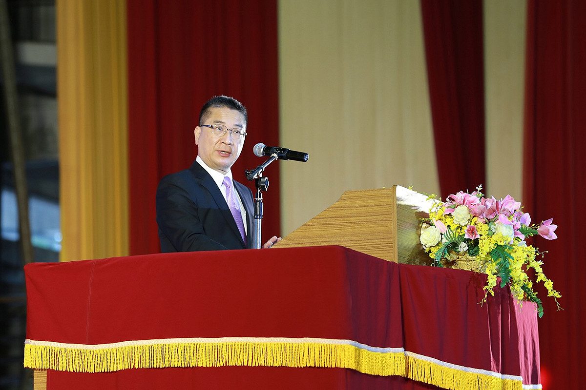 徐國勇今（1）天出席成功嶺替代役男基礎訓練結訓典禮。 圖：內政部提供