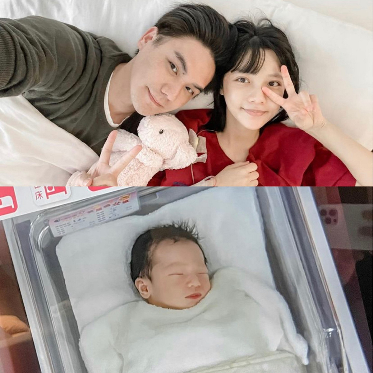 Nina順利平安的產下女兒，也公布了Luna的正面照。 圖：翻攝自IG