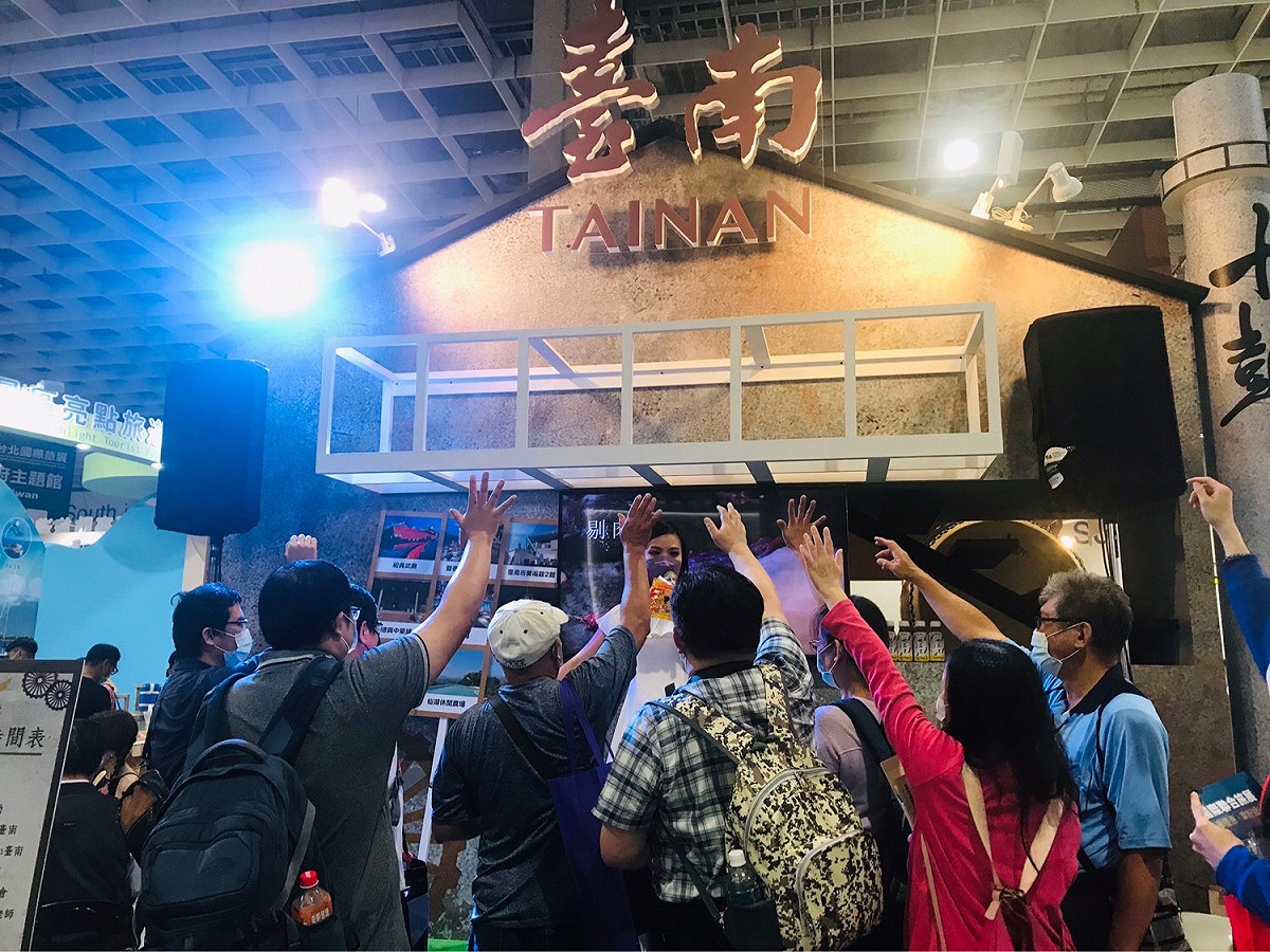 「台南館」以「十鼓仁糖文創園區」做設計。 圖：台南觀旅局／提供