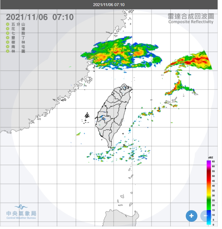 今天北部及東半部局部短暫陣雨，中南部多雲到晴。 圖/中央氣象局