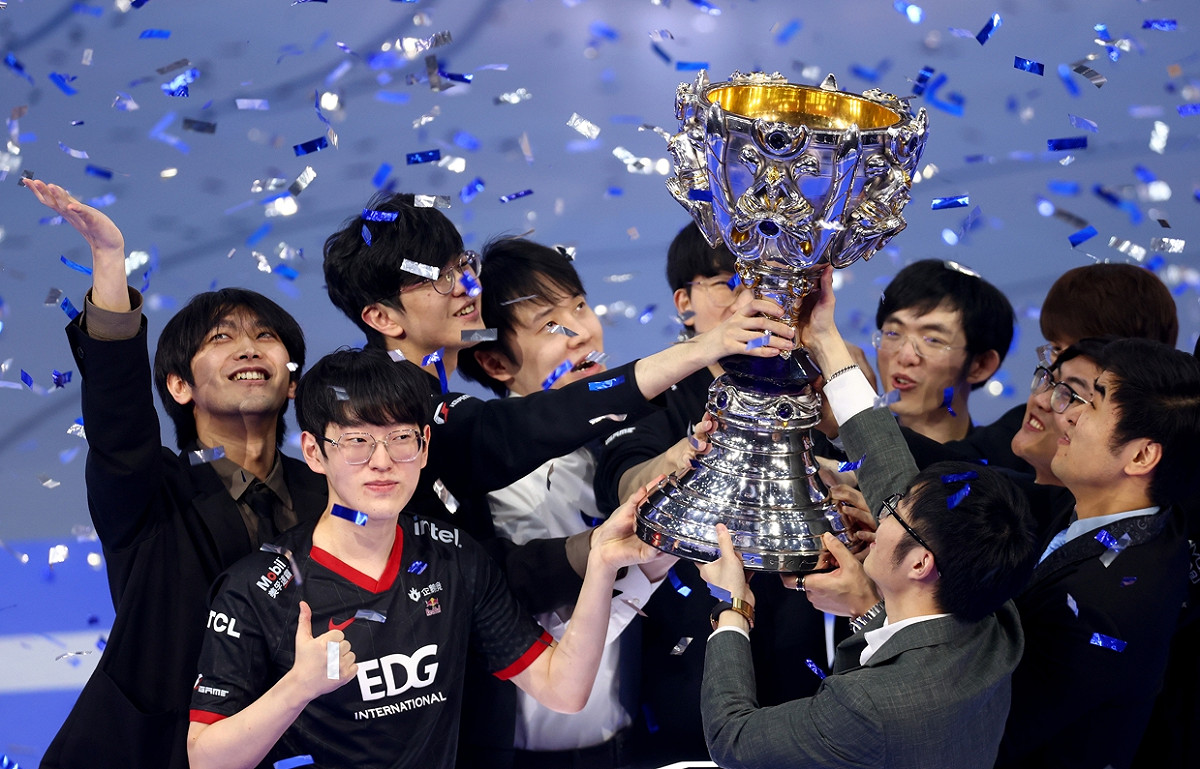 EDG擊敗DK拿下S11世界大賽冠軍。 圖：Riot Games/提供