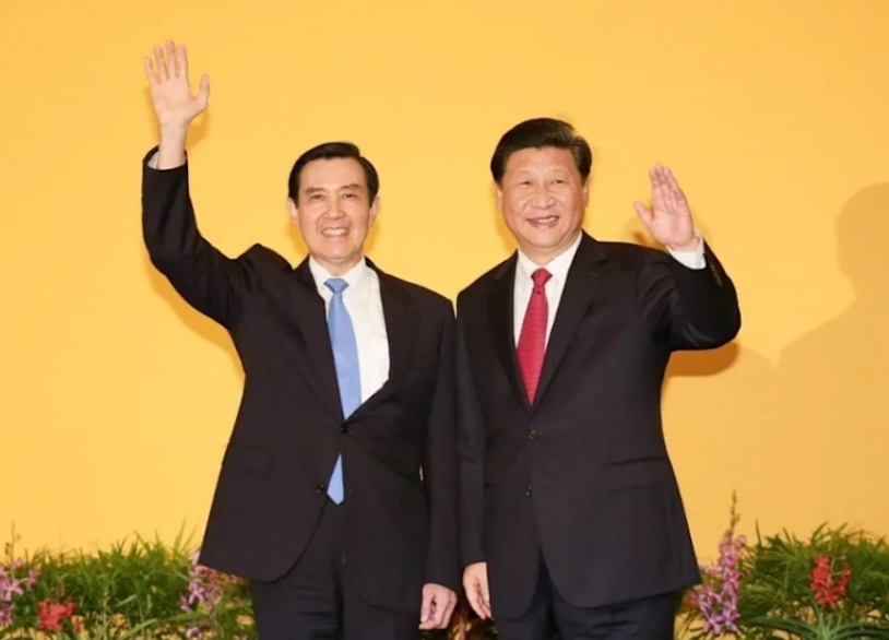 馬、習會上，馬英九 (左) 重申九二共識。 圖 : 翻攝自維基百科