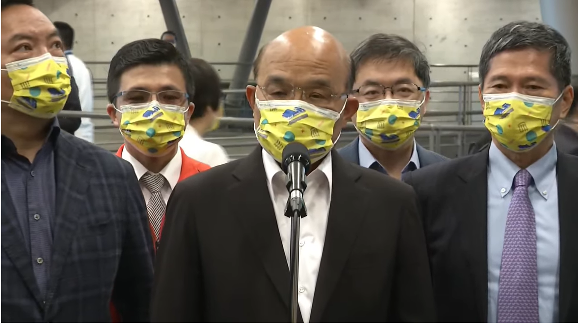 行政院長蘇貞昌今（8）天出席國立臺灣歷史博物館升格典禮前受訪。 圖：擷自直播畫面