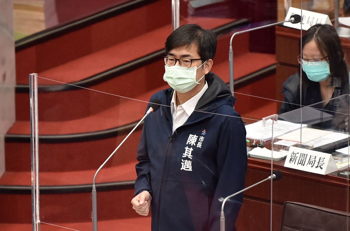 陳其邁於答詢時表態「絕不接受核廢料」 圖：高雄市政府提供