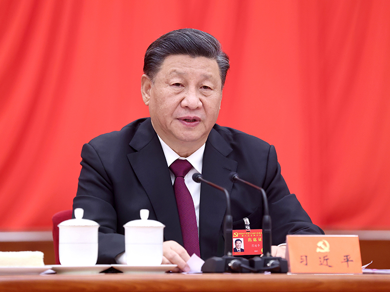 習近平於中共六中全會議發表重要講話。 圖：翻攝自中國政府網