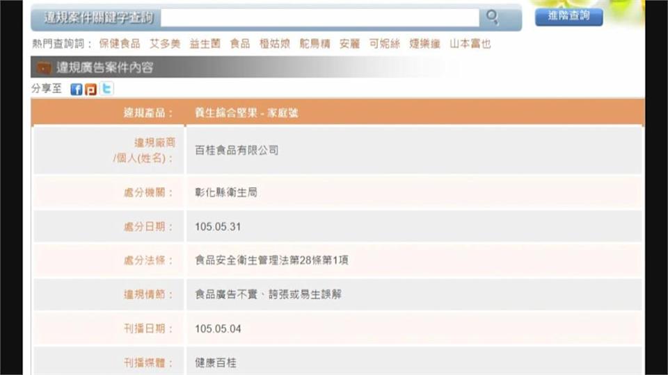 環保署網路公告工廠違規裁罰情況中查出百桂食品違規。 圖：環保署網路公告工廠違規裁罰情況中查出
