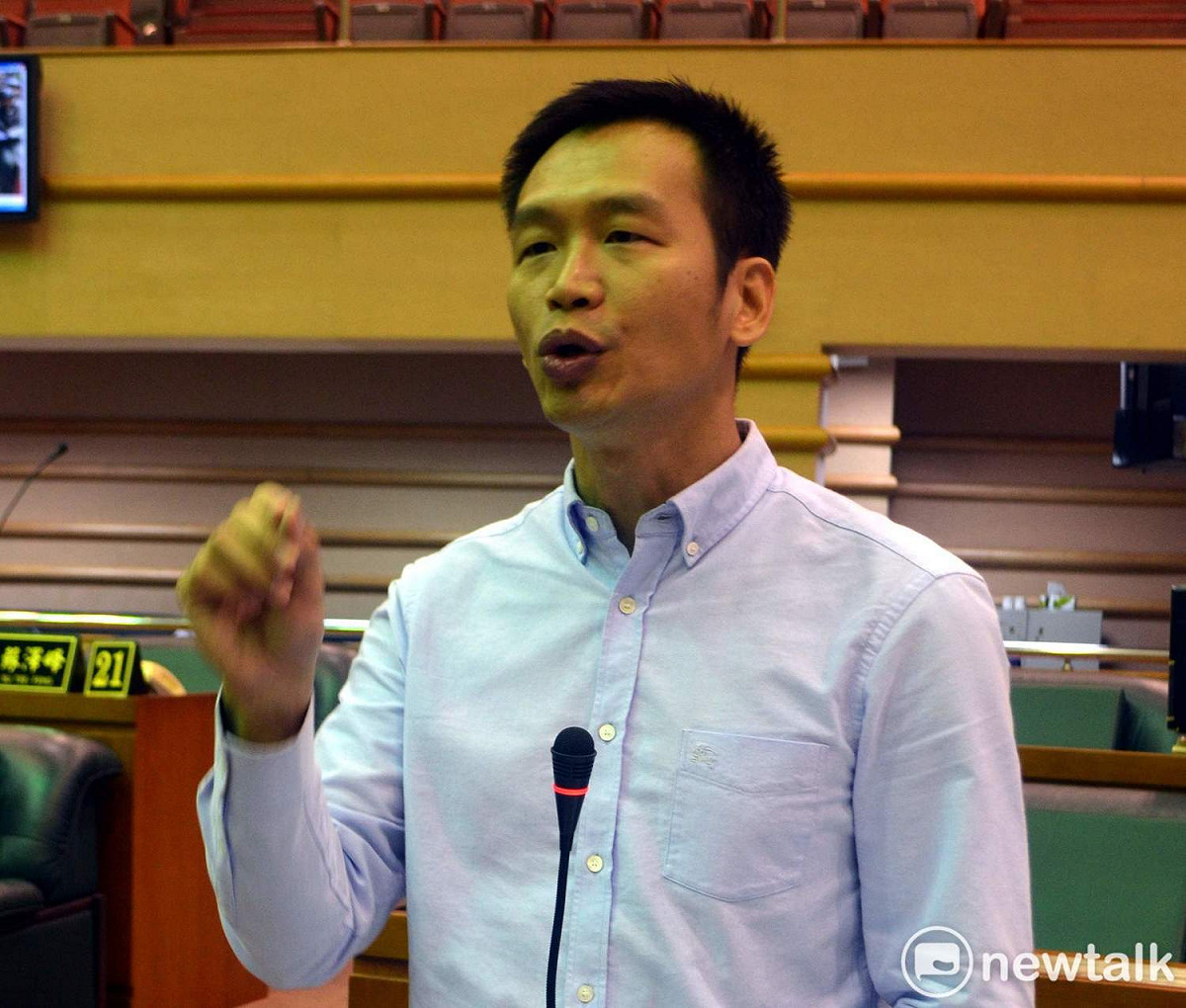 嘉義市議員鄭光宏口才便給，思路清晰，被視為國民黨的明日之星。 圖：蔡坤龍/攝（資料照）