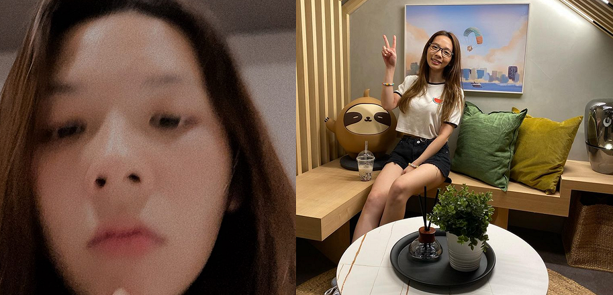 左邊為發福後的照片，右邊為發福前的照片。 圖：翻攝自滴妹IG