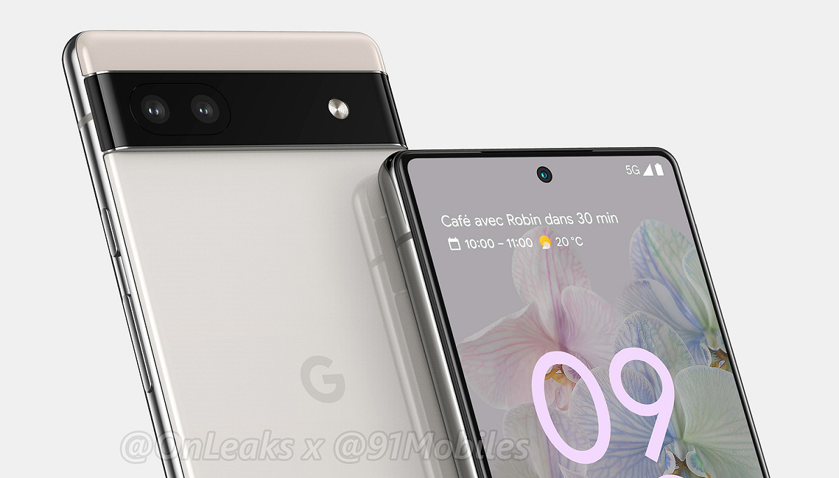 爆料客Steve H.McFly曝光Google中階新機Pixel 6a的渲染圖。 圖：取自Steve H.McFly的推特