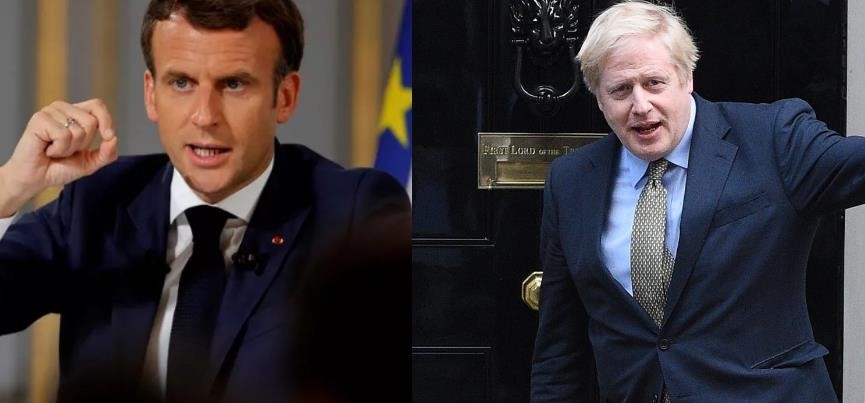 法國總統馬克宏(左)，英國首相強生(右)。 圖:新頭殼合成