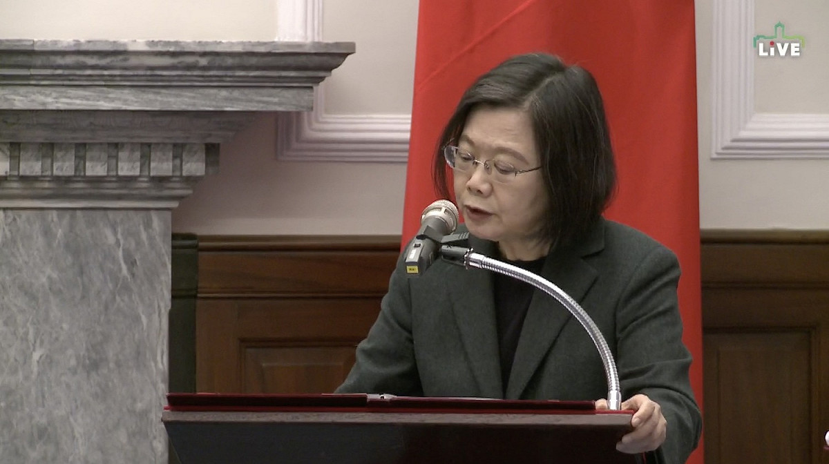 總統蔡英文接見美國國會議員。 圖：翻攝自蔡英文臉書