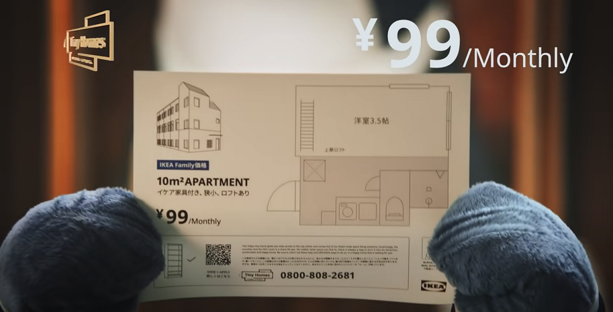 瑞典家具品牌宜家（IKEA）近日在日本東京推出「Tiny Homes」行銷活動。 圖：翻攝自日本IKEA Youtube頻道