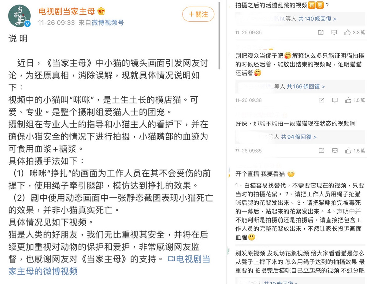 《當家主母》出面澄清此事件，但還是被中國網友砲轟。 圖：翻攝自微博