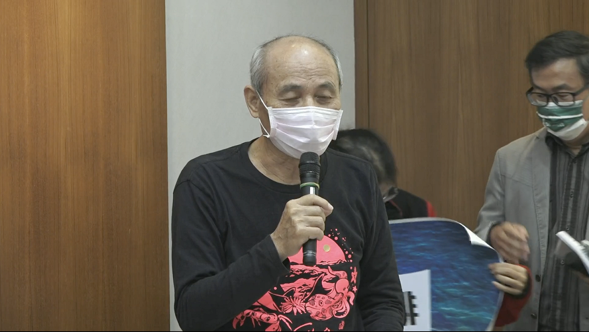 珍愛藻礁公投領銜人潘忠政。 圖：翻攝直播