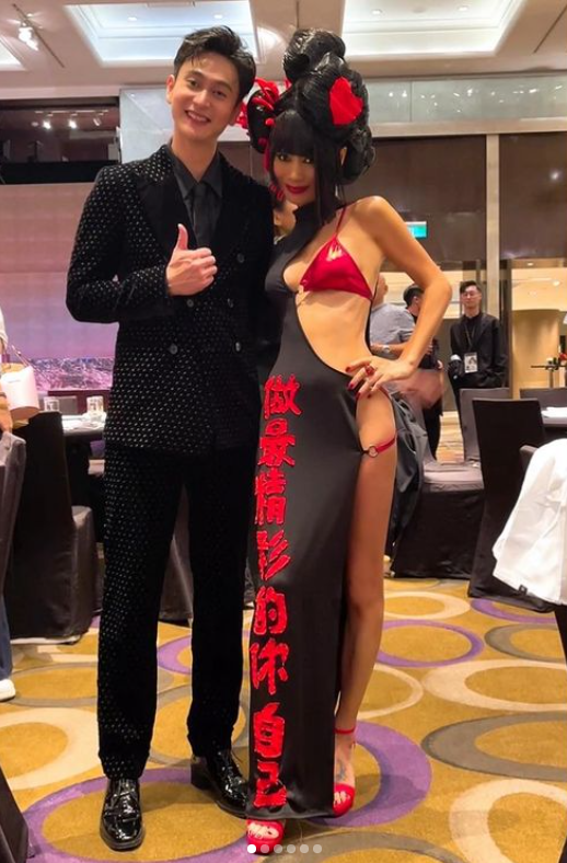 白靈今(1)日在IG曬出和金馬最佳男配角劉冠廷的合照。 圖：翻攝自IG/iambailing