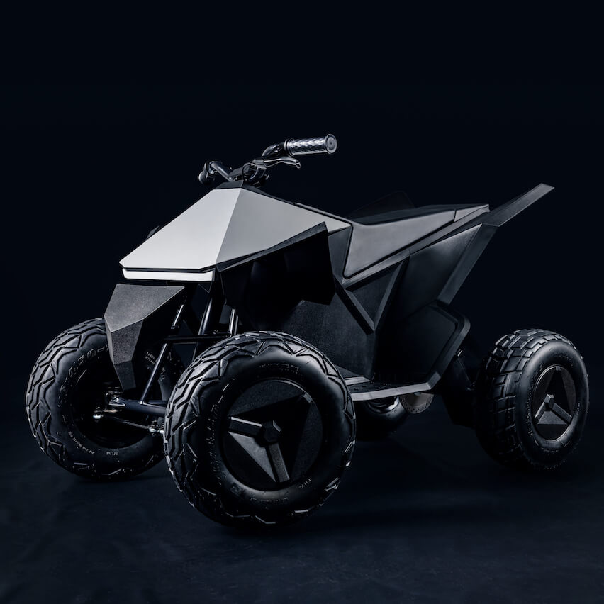 Cyberquad的設計靈感來自於特斯拉的電動皮卡車Cybertruck，採用鋼製框架。 圖：翻攝自Tesla官網