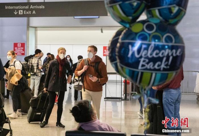 美國已有 8 州發現Ｏｍｉｃｒｏｎ病毒株，CDC宣布加強旅客入境管控。 圖 : 翻攝自中新網（資料照）