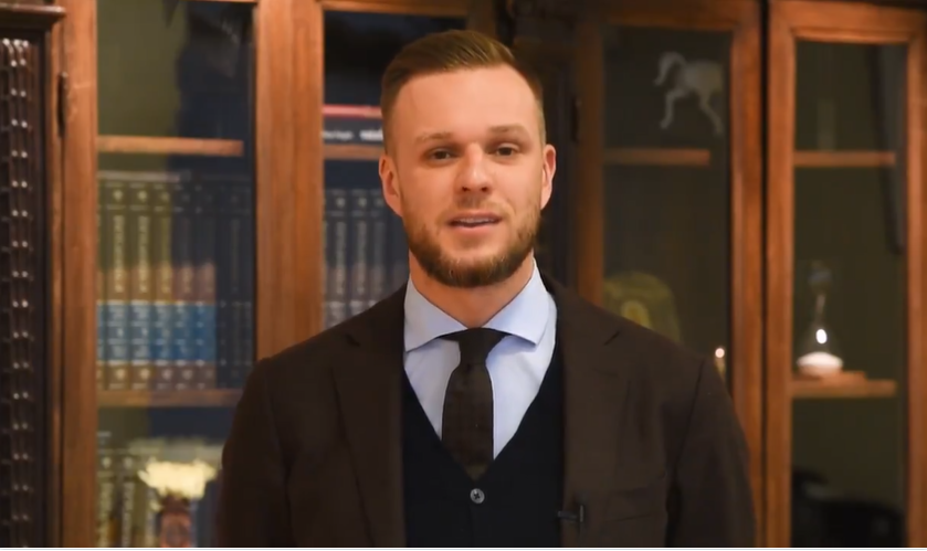 立陶宛外交部長藍斯柏吉斯（Gabrielius Landsbergis）。 圖：截自Gabrielius Landsbergis twitter影片（資料照）