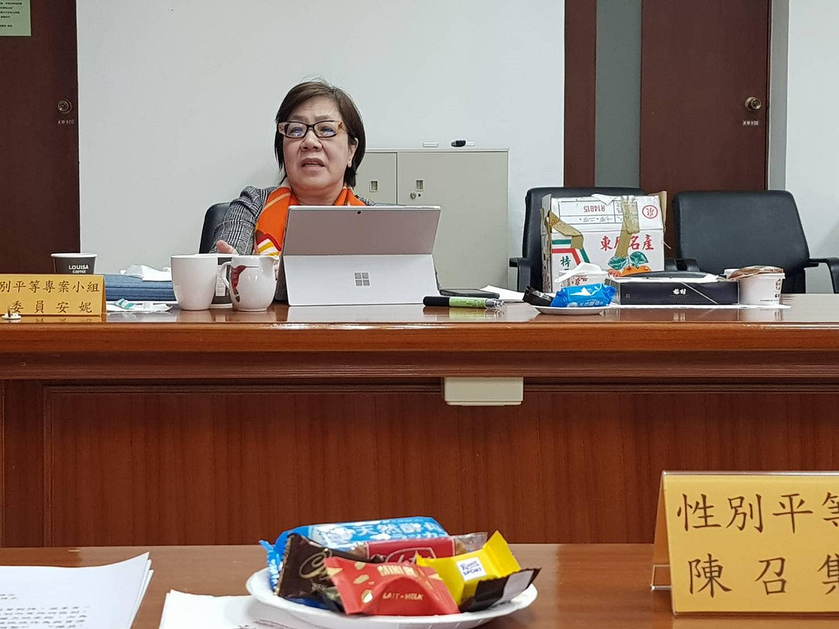 國史館性平小組委員李安妮參與第一次性平小組會議，佩服國史館學者對性別主流化內涵的了解 圖/取自李安妮臉書