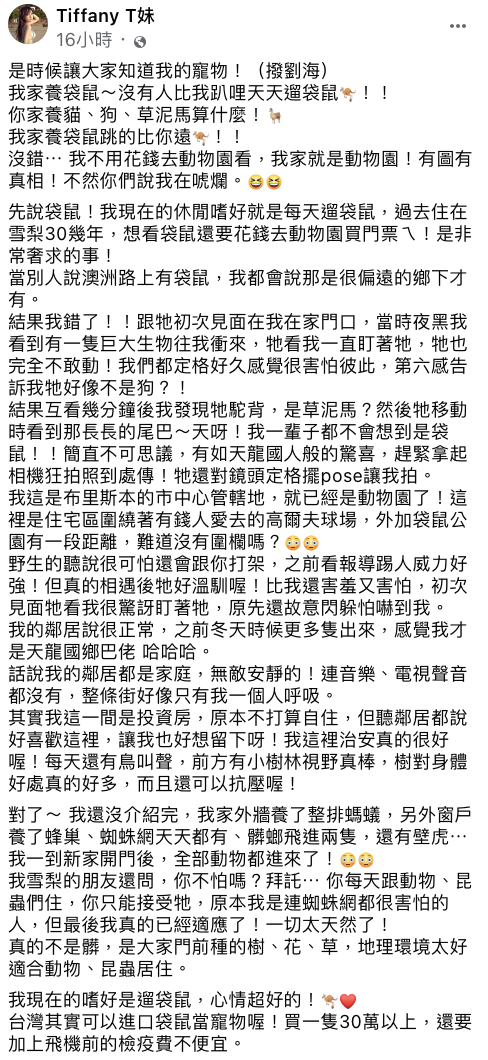 T妹全文。 圖：翻攝FB/T妹
