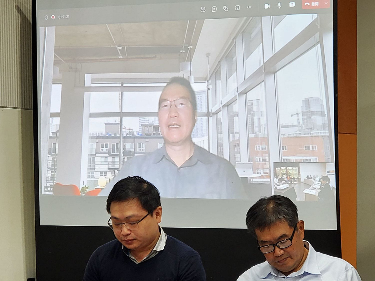 國立中興大學莊秉潔教授今天上午透過視訊，參加了學者專家們召開的「留下三接在大潭，讓科學證據說話」記者會，請大家支持三接留在大潭。圖： 公投反方辦事處/提供
