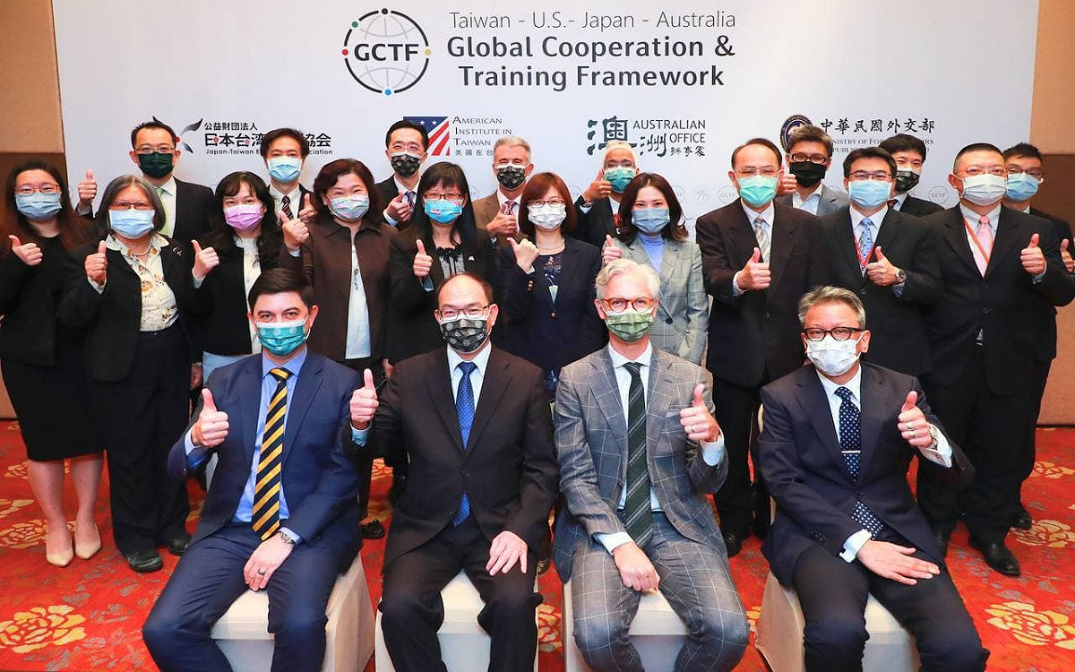 台美日澳四方召開2022年「全球合作暨訓練架構」（GCTF）聯合委員會會議，並邀請行政院性別平等處、衛福部、海洋委員會、法務部調查局等國內合辦單位出席。 圖：外交部提供