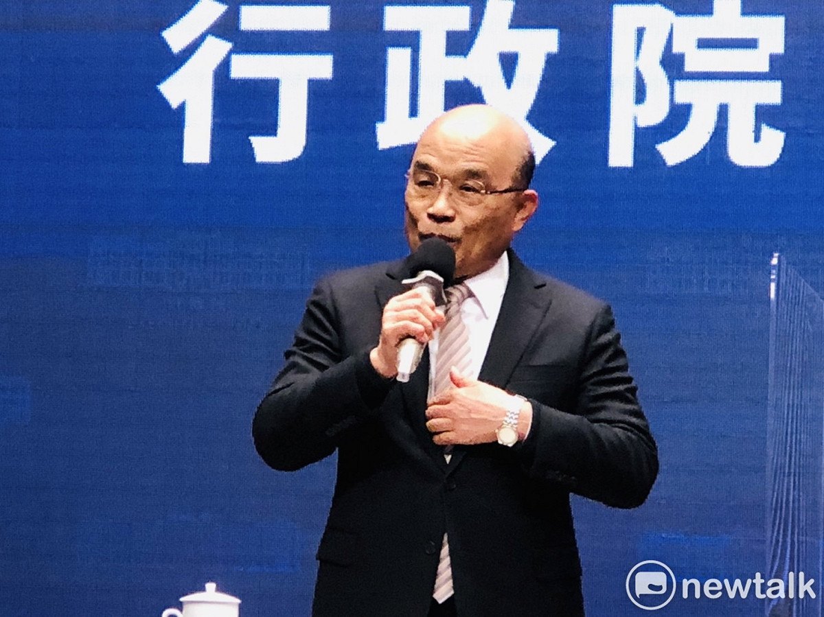 行政院長蘇貞昌今（18）晚召開記者會。 圖：謝莉慧/攝