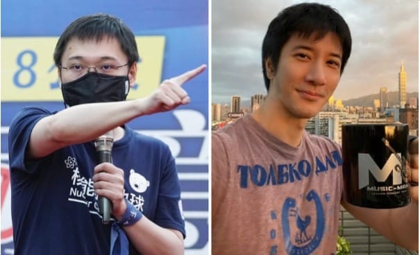 重啟核四公投領銜人黃士修與歌手王力宏。 圖：張良一/攝、翻攝微博